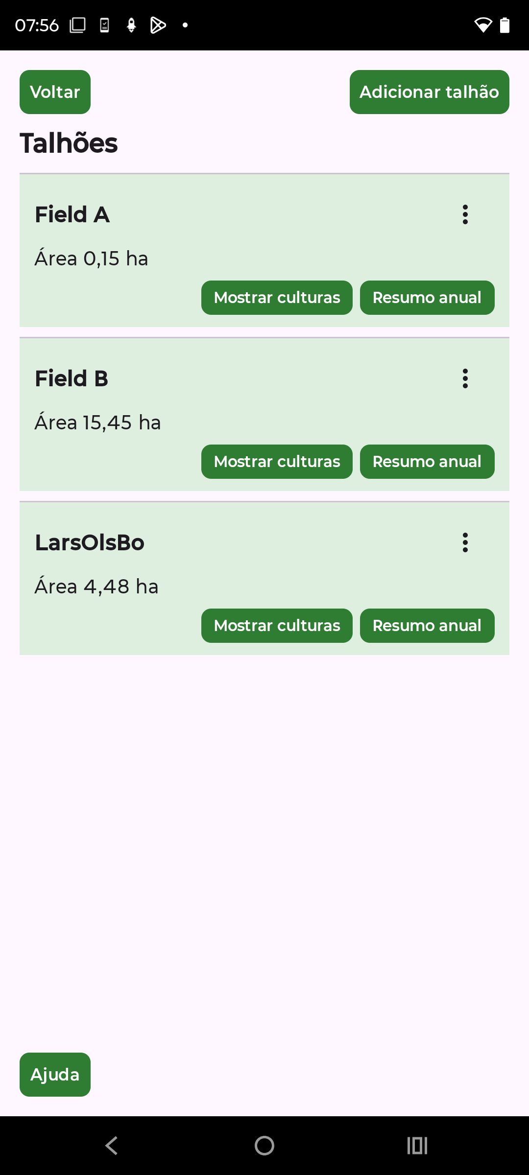 Fields list screenshot